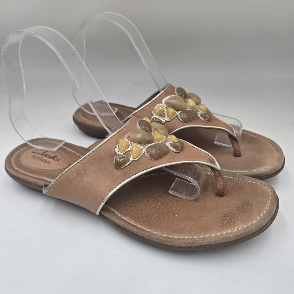Clarks Artisan Sandals Slip On Flip Flops Thongs Shoes Womens Size 9M